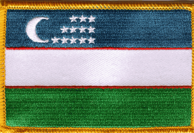 Uzbekistan Flag Patch - Rectangle