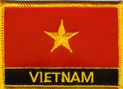 Vietnam Flag Patch - Rectangle With Name