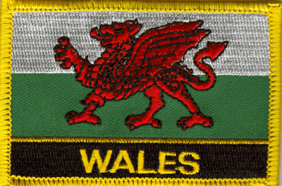Wales Flag Patch - Rectangle With Name