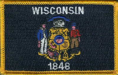 Wisconsin Flag Patch - Rectangle