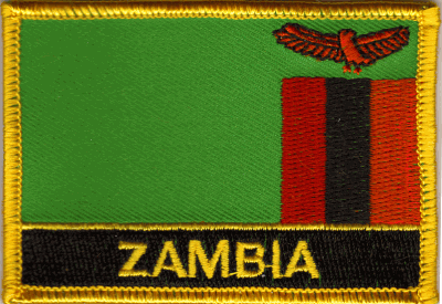Zambia Flag Patch - Rectangle With Name