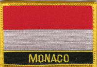 Monaco Flag Patch - Rectangle With Name