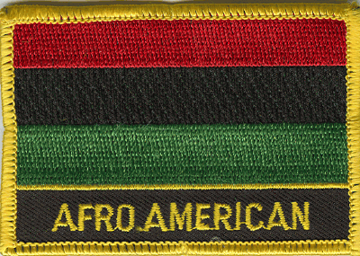 African American Flag Patch - Rectangle With Name