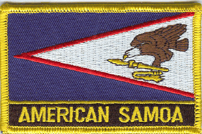 American Samoa Flag Patch - Rectangle With Name