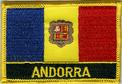 Andorra Flag Patch - Rectangle With Name