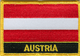 Austria Flag Patch - Rectangle With Name
