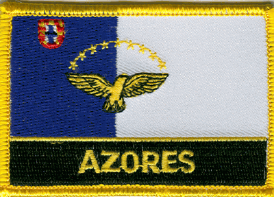 Azores Flag Patch - Rectangle With Name
