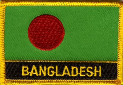 Bangladesh Flag Patch - Rectangle With Name