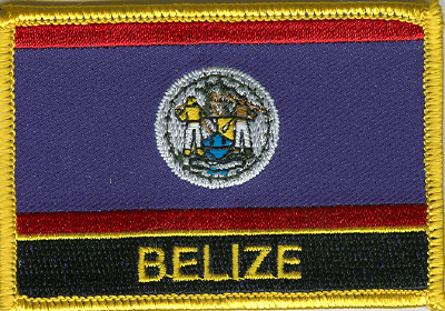 Belize Flag Patch - Rectangle With Name