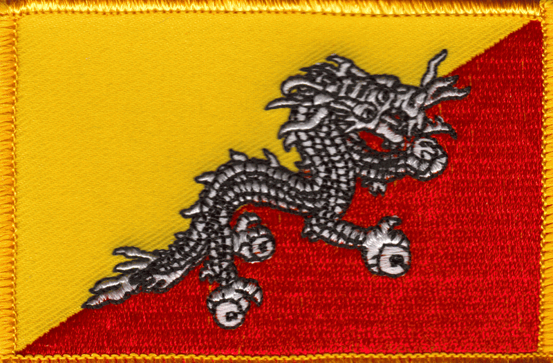 Bhutan Flag Patch - Rectangle