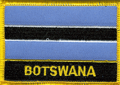 Botswana Flag Patch - Rectangle With Name