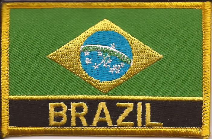 Brazil Flag Patch - Rectangle With Name