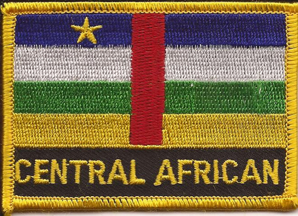 Central African Republic Flag Patch - Rectangle With Name