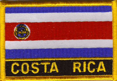 Costa Rica Flag Patch - Rectangle With Name