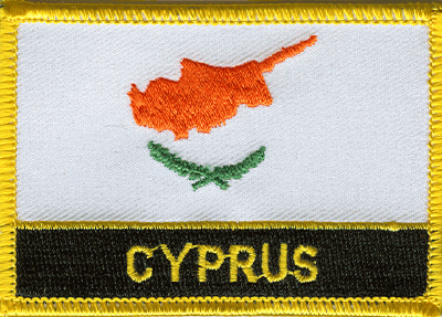 Cyprus Flag Patch - Rectangle With Name