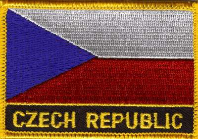 Czech Republic Flag Patch - Rectangle With Name