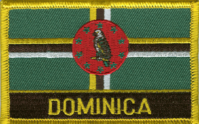 Dominica Flag Patch - Rectangle With Name