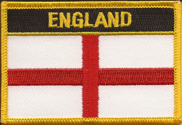 England St. Georges Cross Flag Patch - Rectangle With Name
