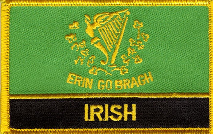 Erin Go Bragh Flag Patch - Rectangle w/name in black