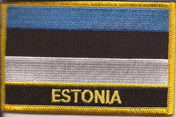 Estonia Flag Patch - Rectangle With Name