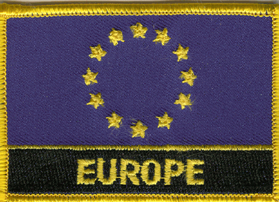 European Union Flag Patch - Rectangle with Name