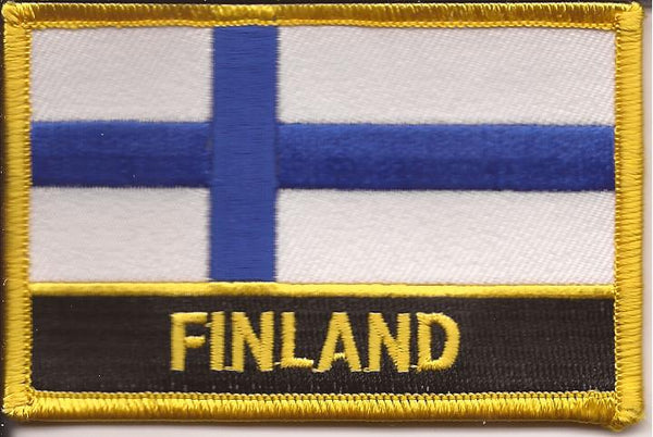 Finland Flag Patch - Rectangle With Name