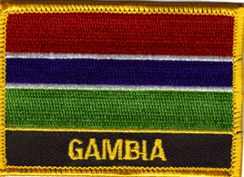 Gambia Flag Patch - Rectangle With Name