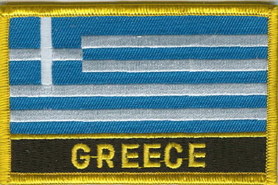 Greece Flag Patch - Rectangle With Name