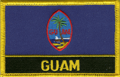 Guam Flag Patch - Rectangle With Name