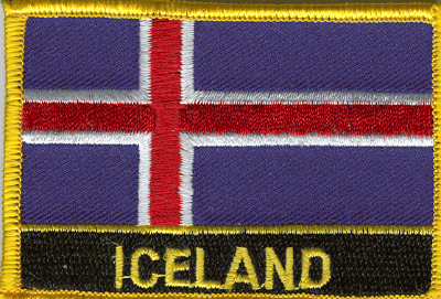 Iceland Flag Patch - Rectangle With Name