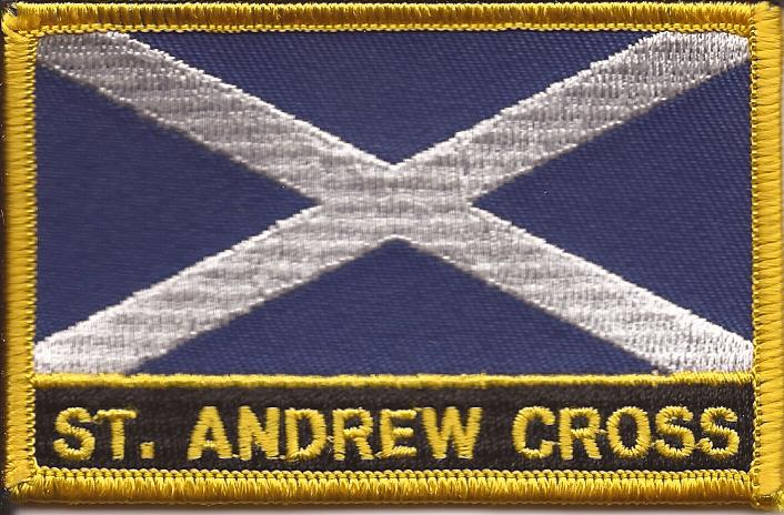 Scotland Cross Flag Patch - Rectangle With Name