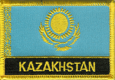 Kazakhstan Flag Patch - Rectangle With Name