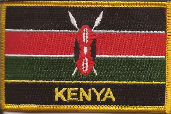 Kenya Flag Patch - Rectangle With Name