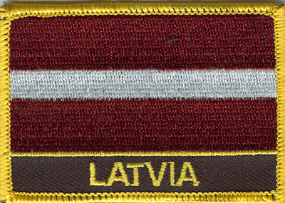 Latvia Flag Patch - Rectangle With Name