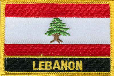 Lebanon Flag Patch - Rectangle With Name