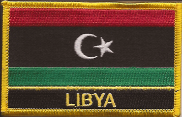 Libya Flag Patch - Rectangle With Name - New Flag