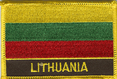 Lithuania Flag Patch - Rectangle With Name