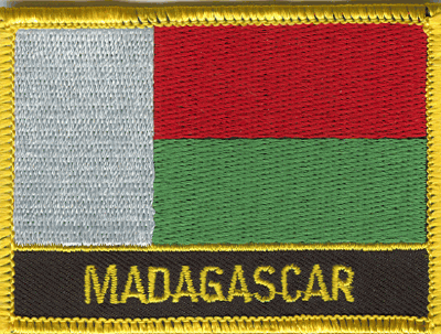 Madagascar Flag Patch - Rectangle With Name