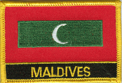 Maldives Flag Patch - Rectangle With Name