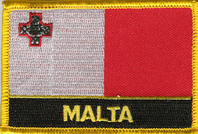 Malta Flag Patch - Rectangle With Name