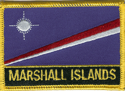 Marshall Island Flag Patch - Rectangle With Name