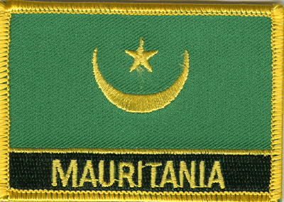 Old Mauritania Flag Patch - Rectangle With Name