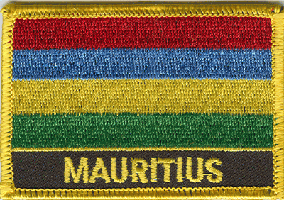 Mauritius Flag Patch - Rectangle With Name