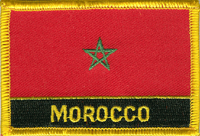 Morocco Flag Patch - Rectangle With Name