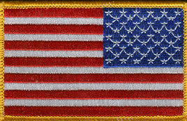 US Flag Patch - Gold Border<br>Right Hand
