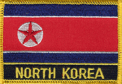 North Korea Flag Patch - Rectangle With Name