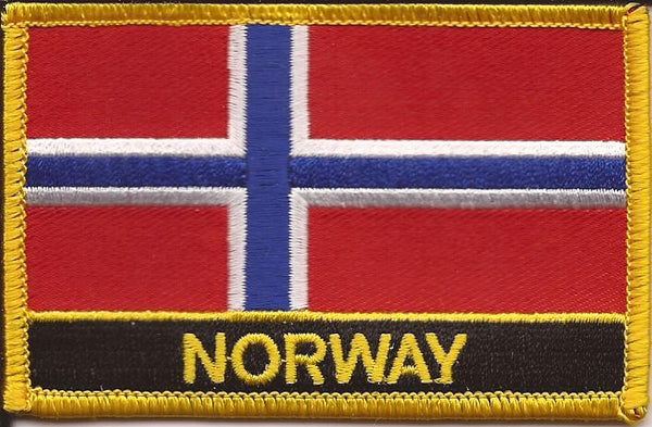 Norway Flag Patch - Rectangle With Name