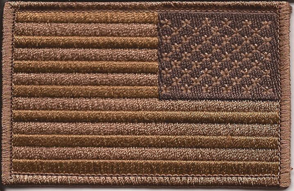 US Flag Patch<br>Subdued Brown Camo - Right Hand