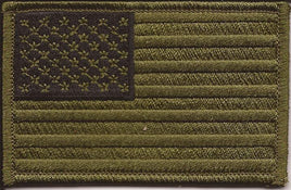 US Flag Patch<br>Subdued Olive Drab - Left Hand