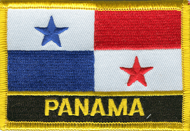 Panama Flag Patch - Rectangle With Name